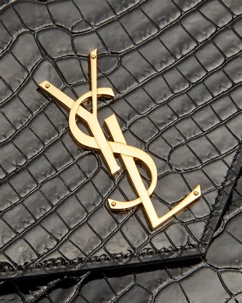 ysl crocodile pouch|YSL crocodile envelope bag.